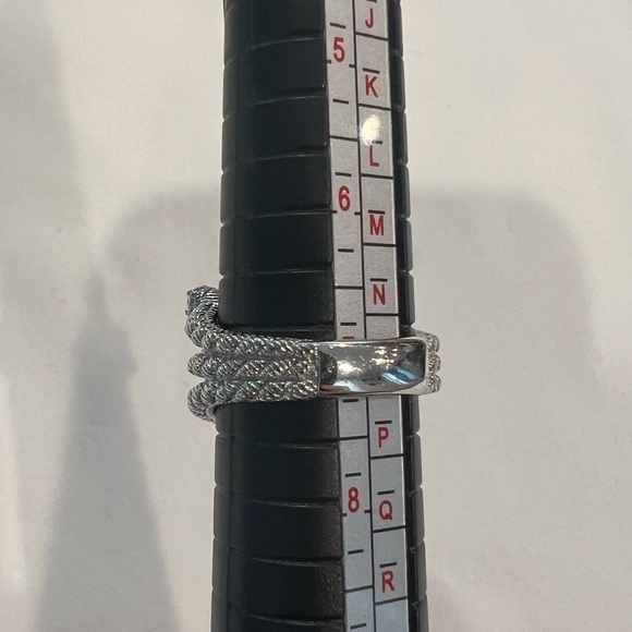 Judith Ripka Rhodium Over Sterling Silver Bypass Heart Romance Ring - Picture 11 of 14